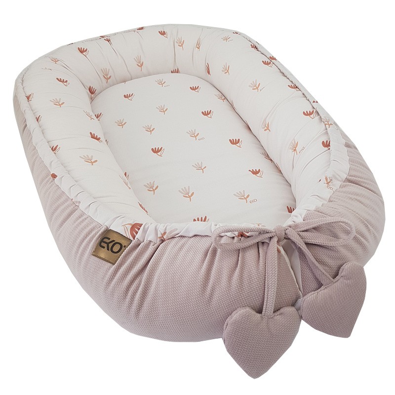 VELVET mazuļa kokoniņš-ligzdiņa BEIGE MEADOW VELVET mazuļa kokoniņš-ligzdiņa BEIGE MEADOW