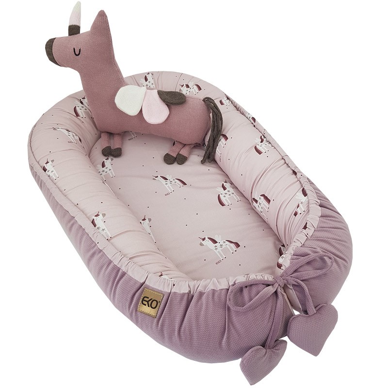 VELVET mazuļa kokoniņš-ligzdiņa UNICORN VELVET mazuļa kokoniņš-ligzdiņa UNICORN
