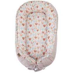 VELVET baby cocoon BEIGE FLOWERS