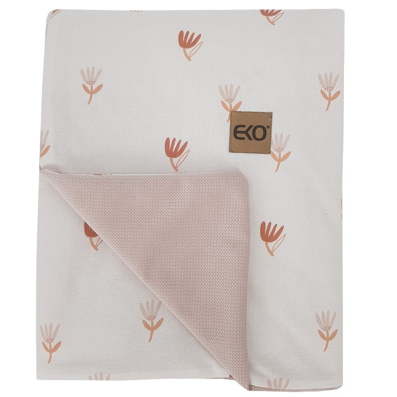 Blanket and play mat with VELVET fabric lining BEIGE MEADOW
