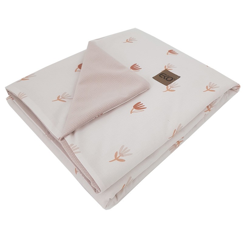 Blanket and play mat with VELVET fabric lining BEIGE MEADOW
