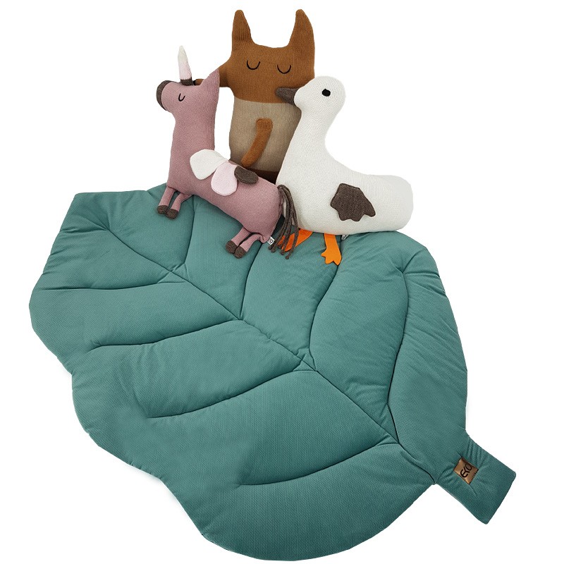 Blanket and play mat with VELVET fabric lining SAGE Blanket and play mat with VELVET fabric lining SAGE