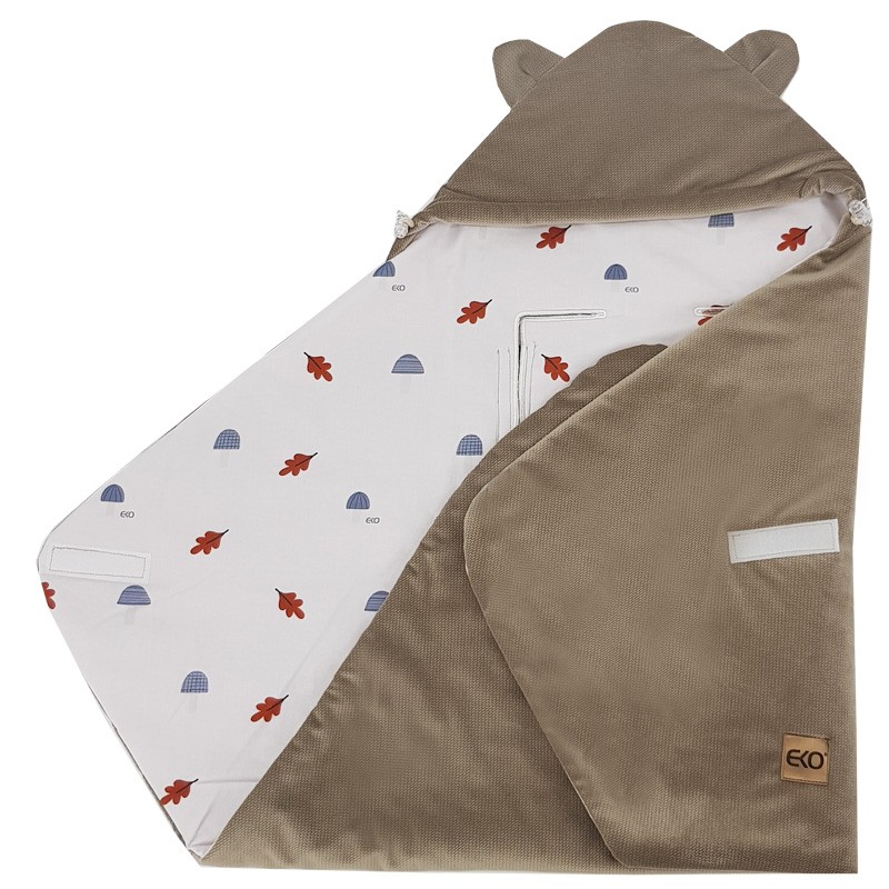 Schlafsack für den Kindersitz VELVET 3- und 5-Punkt-Gurte MUSHROOMS