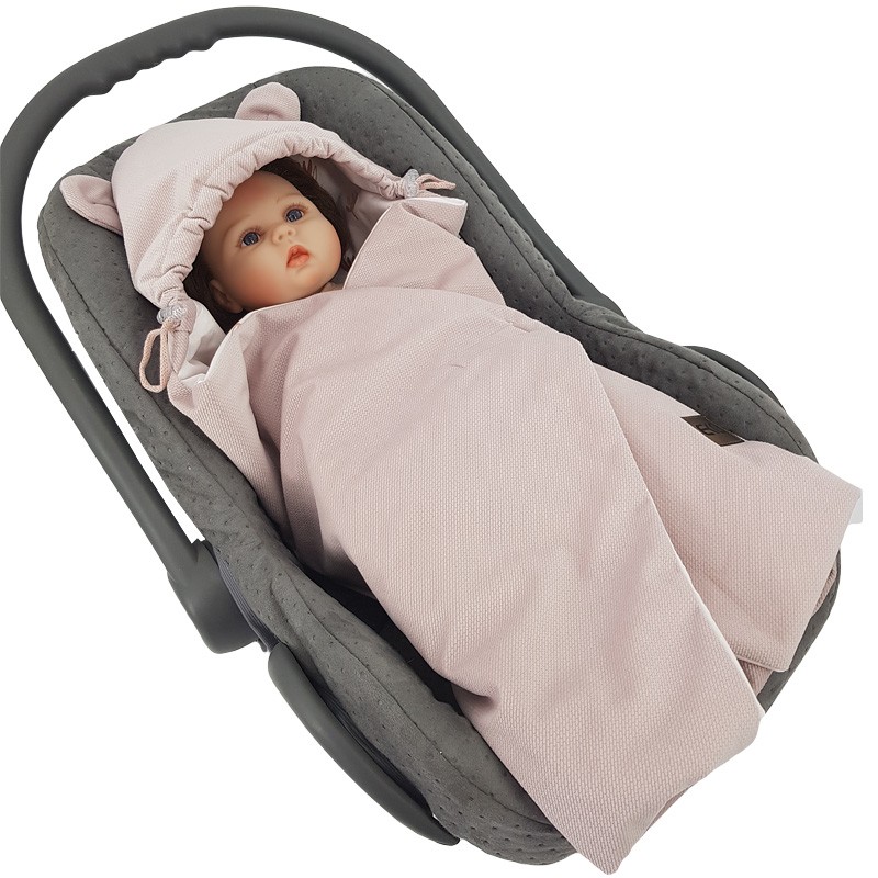 Schlafsack für den Kindersitz VELVET 3- und 5-Punkt-Gurte BEIGE MEADOW