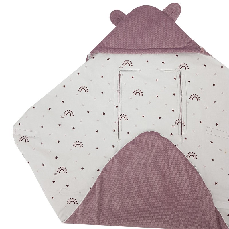 Baby Car Seat Sleeping Bag VELVET 3 and 5-point belts RAINBOWS