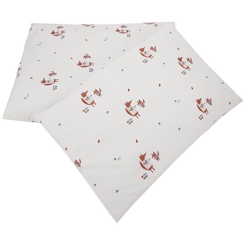 Apdrukāts mazuļa kokvilnas gultasveļas komplekts 140x100 cm FOX Apdrukāts mazuļa kokvilnas gultasveļas komplekts 140x100 cm FOX