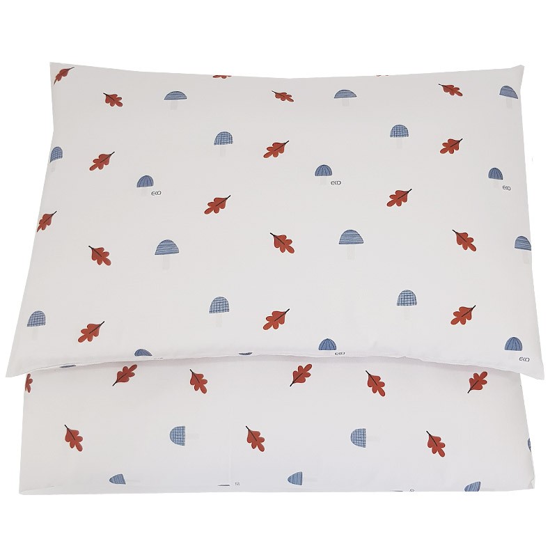 Printed cotton cot bedding set 135x100 cm MUSHROOMS Printed cotton cot bedding set 135x100 cm MUSHROOMS