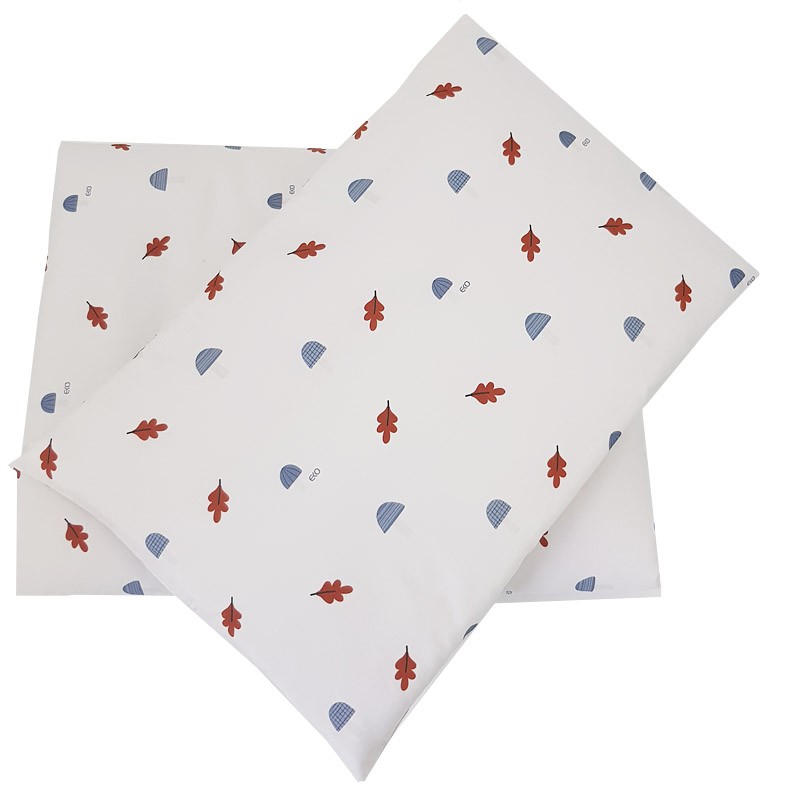 Printed cotton cot bedding set 135x100 cm MUSHROOMS Printed cotton cot bedding set 135x100 cm MUSHROOMS