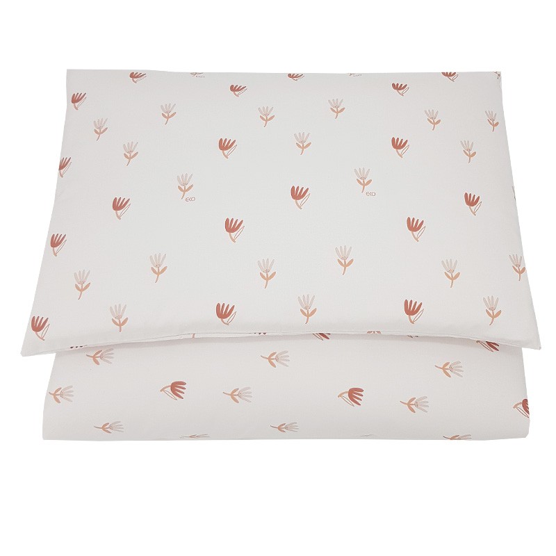 Printed cotton cot bedding set 135x100 cm BEIGE MEADOW Printed cotton cot bedding set 135x100 cm BEIGE MEADOW