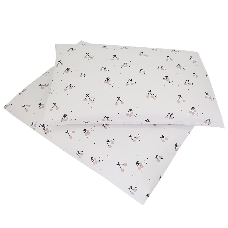 Printed cotton cot bedding set 135x100 cm CHERRIES Printed cotton cot bedding set 135x100 cm CHERRIES