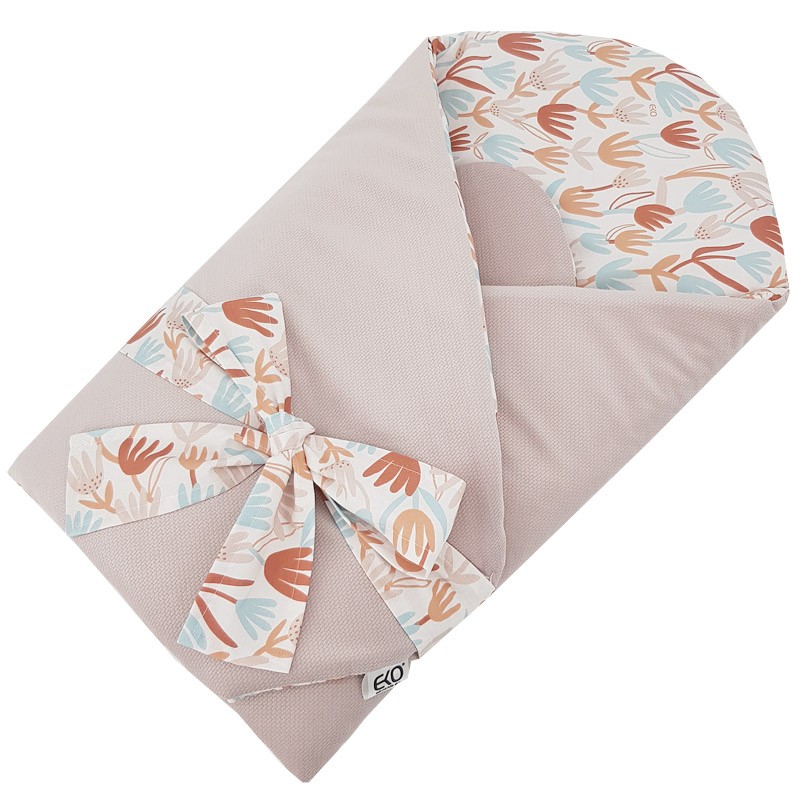 Baumwollbabyhörnchen mit Kokosfüllung VELVET BEIGE FLOWERS Baumwollbabyhörnchen mit Kokosfüllung VELVET BEIGE FLOWERS
