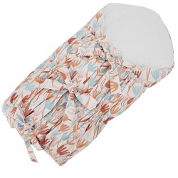 Printed Cotton Swaddle Blanket BEIGE FLOWERS