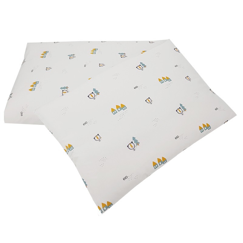 Printed cotton cot bedding set 120x90 cm HOUSES