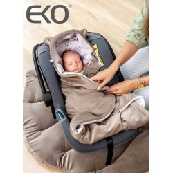 Baby Car Seat Sleeping Bag VELVET 3 and 5-point belts BEIGE MEADOW