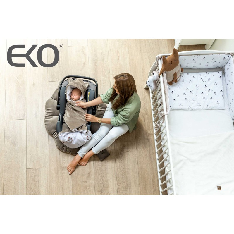 Zavinovací fusak do autosedačky VELVET 3 a 5-bodové pásy BEIGE MEADOW