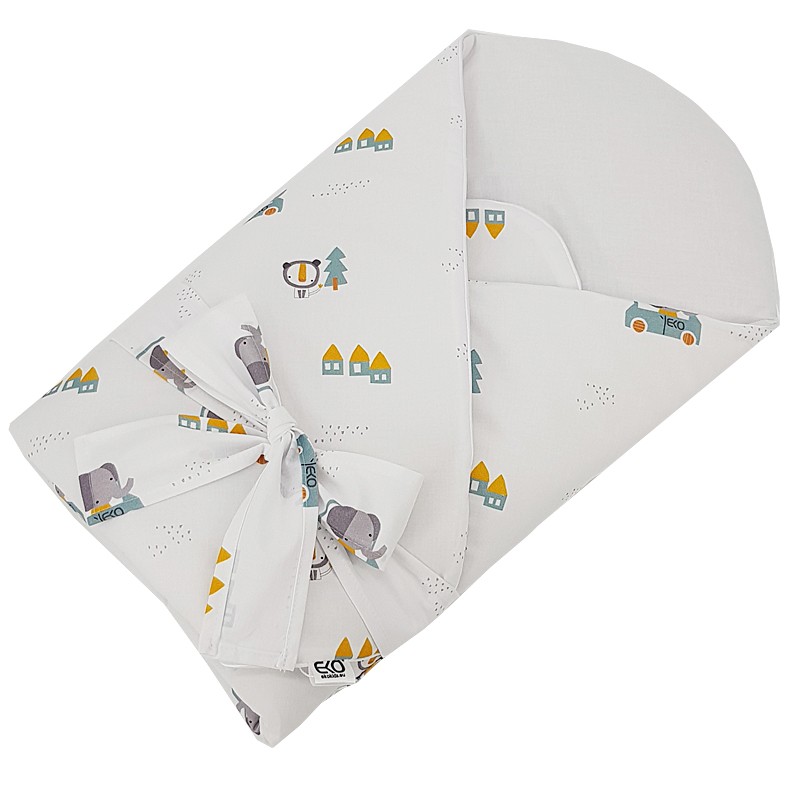 Printed Cotton Swaddle Blanket with Coconut CARS Printed Cotton Swaddle Blanket with Coconut CARS
