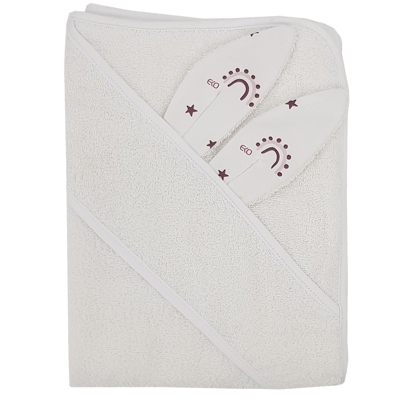 RAINBOWS/WHITE cotton bath robe