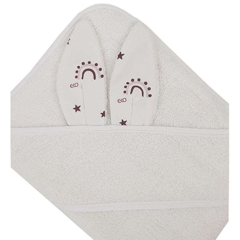 RAINBOWS/WHITE cotton bath robe