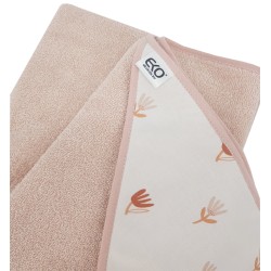Hooded Towel BEIGE MEADOW/ROSE PINK