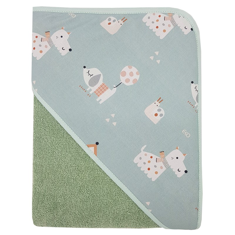Hooded Towel DOGS/MINT Hooded Towel DOGS/MINT