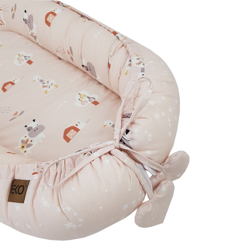 Zweiseitig Babynest aus Baumwolle MY FARM Zweiseitig Babynest aus Baumwolle MY FARM
