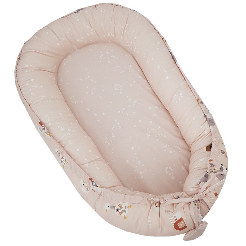 Zweiseitig Babynest aus Baumwolle MY FARM Zweiseitig Babynest aus Baumwolle MY FARM