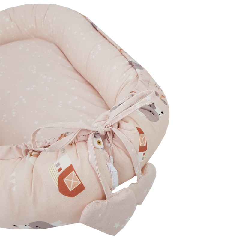 Zweiseitig Babynest aus Baumwolle MY FARM Zweiseitig Babynest aus Baumwolle MY FARM