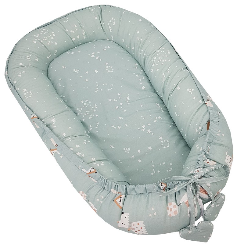 Dwustronny kokon bawełniany dla dziecka PIESKI