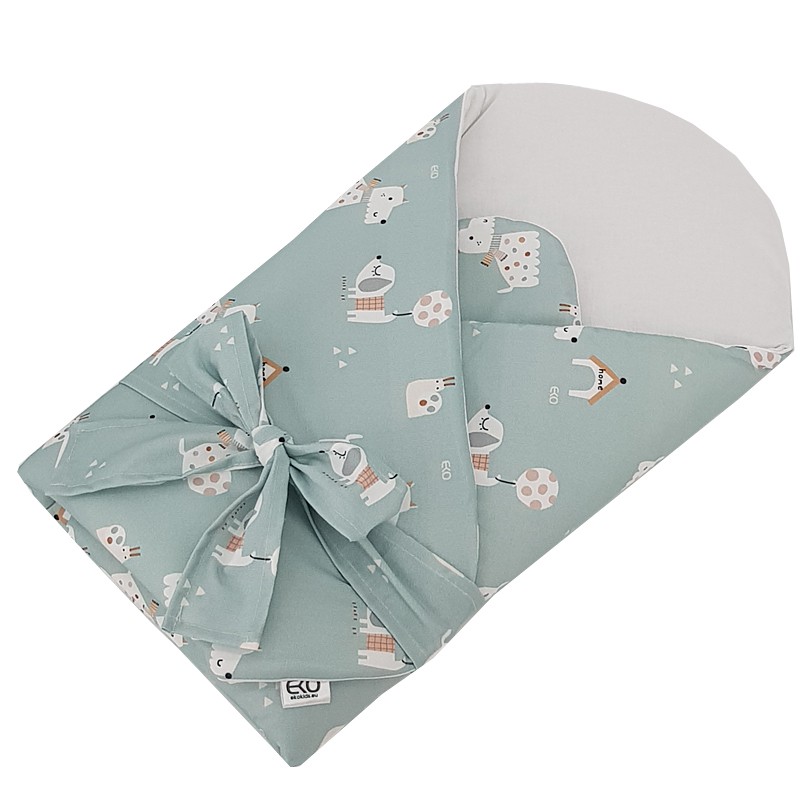 Printed Cotton Swaddle Blanket with Coconut DOGS Printed Cotton Swaddle Blanket with Coconut DOGS