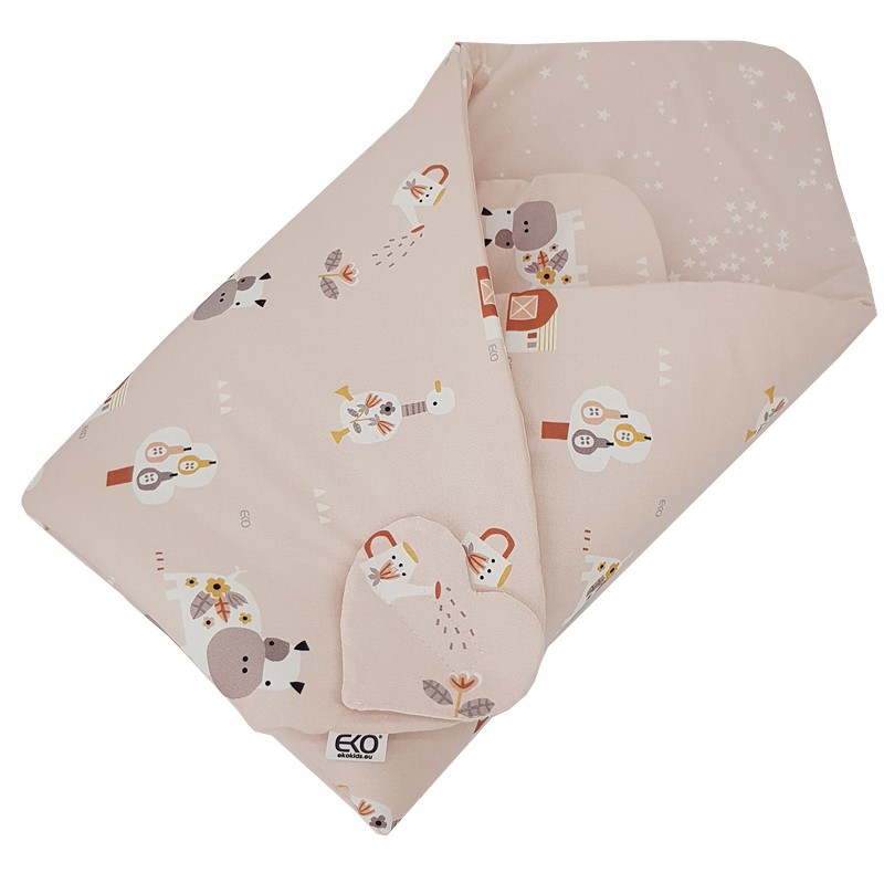 Double-sided printed Cotton Swaddle Blanket MY FARM Double-sided printed Cotton Swaddle Blanket MY FARM
