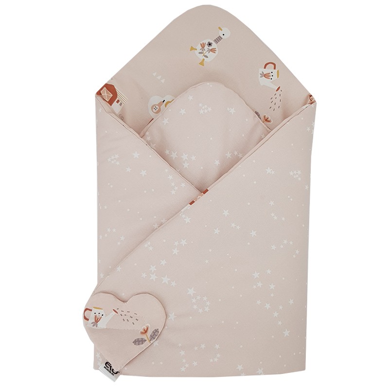 Double-sided printed Cotton Swaddle Blanket MY FARM Double-sided printed Cotton Swaddle Blanket MY FARM