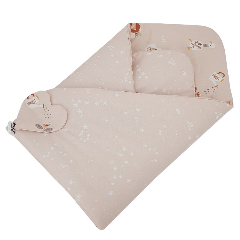 Double-sided printed Cotton Swaddle Blanket MY FARM Double-sided printed Cotton Swaddle Blanket MY FARM