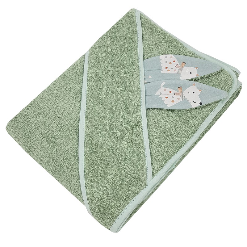 Bawełniane okrycie kąpielowe PIESKI/MIĘTA Bawełniane okrycie kąpielowe PIESKI/MIĘTA