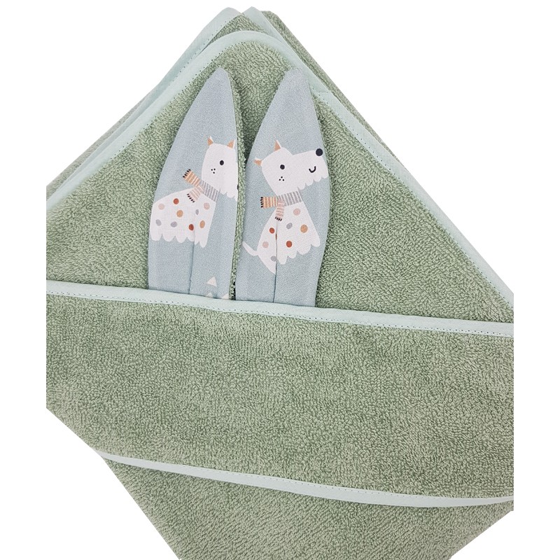 Bawełniane okrycie kąpielowe PIESKI/MIĘTA Bawełniane okrycie kąpielowe PIESKI/MIĘTA