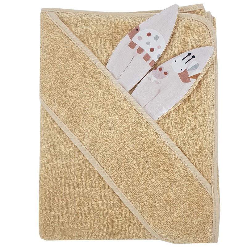 Хлопковый банный халат BEES/BEIGE Хлопковый банный халат BEES/BEIGE