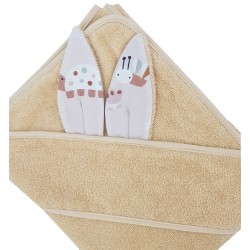 Pamut fürdőköpeny BEES/BEIGE Pamut fürdőköpeny BEES/BEIGE
