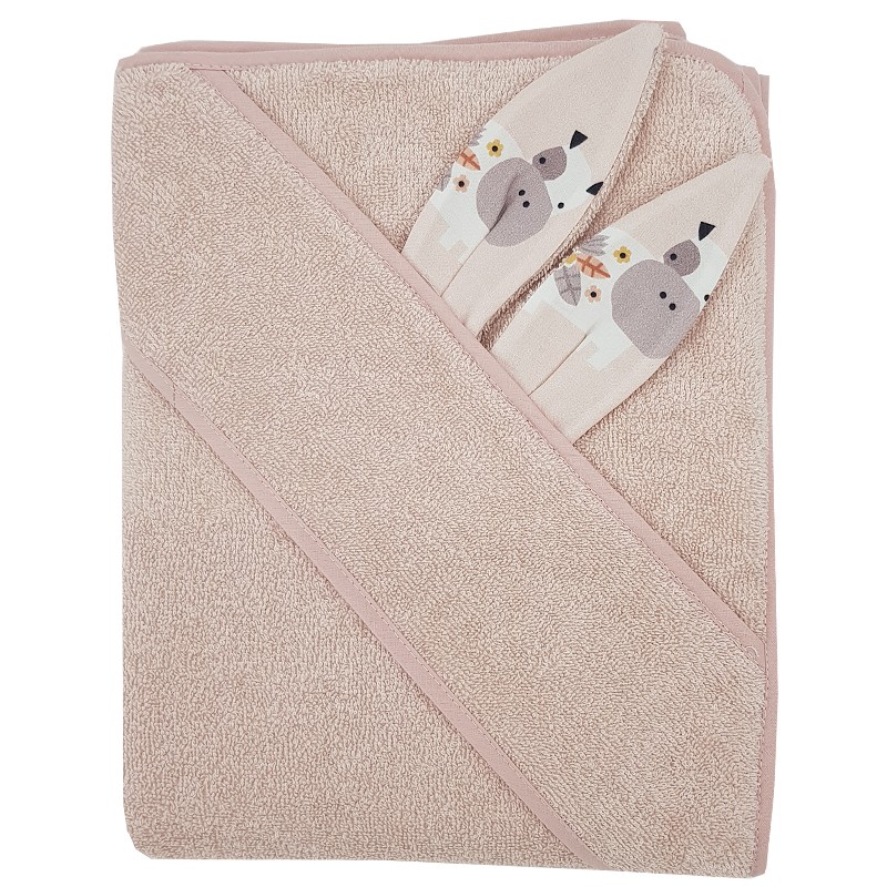 MY FARM/ROSE PINK cotton bath robe