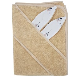 Хлопковый банный халат CHERRIES/BEIGE