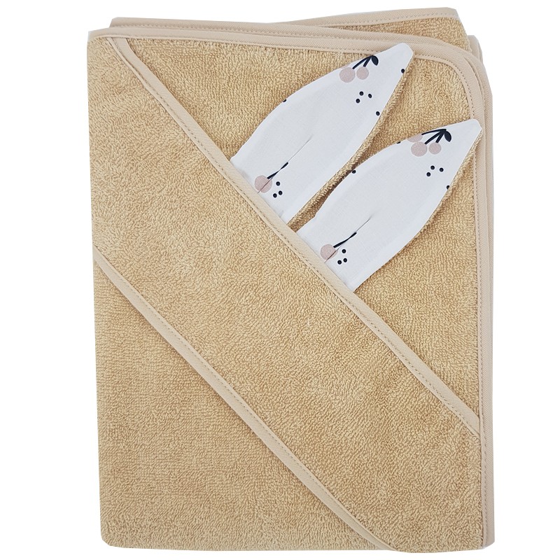CHERRIES/BEIGE cotton bath robe CHERRIES/BEIGE cotton bath robe