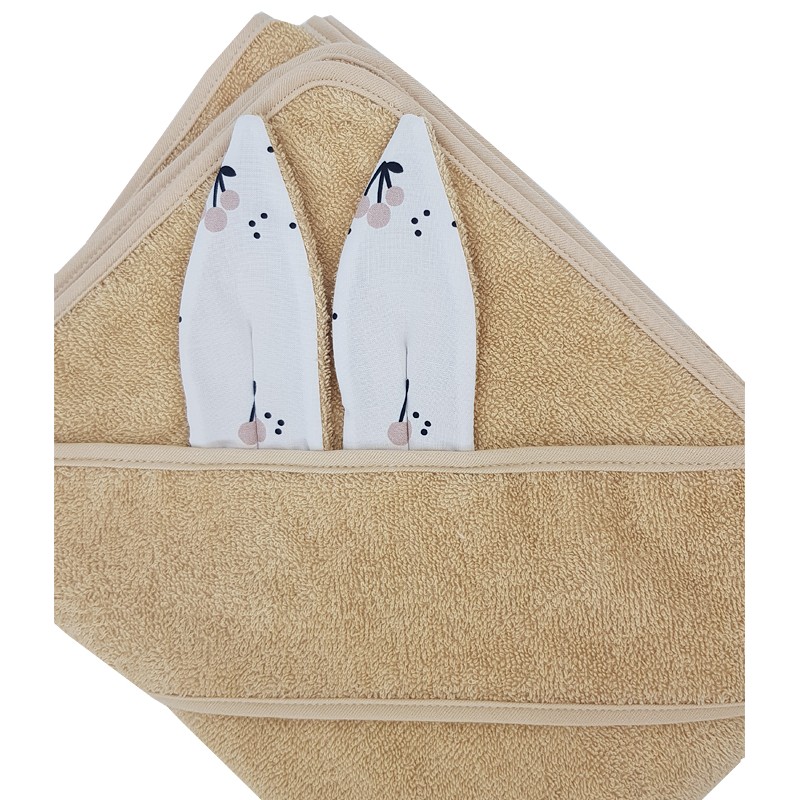 CHERRIES/BEIGE cotton bath robe CHERRIES/BEIGE cotton bath robe