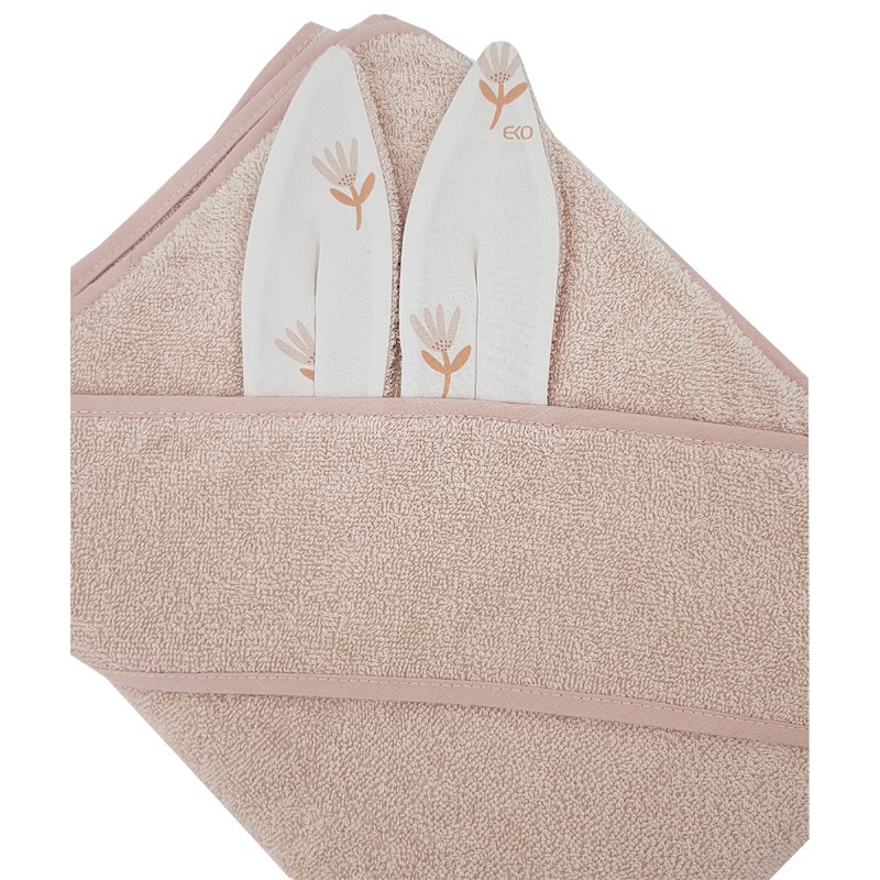 Bademantel aus Baumwolle BEIGE MEADOW/ROSE PINK Bademantel aus Baumwolle BEIGE MEADOW/ROSE PINK
