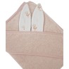 Хлопковый банный халат BEIGE MEADOW/ROSE PINK