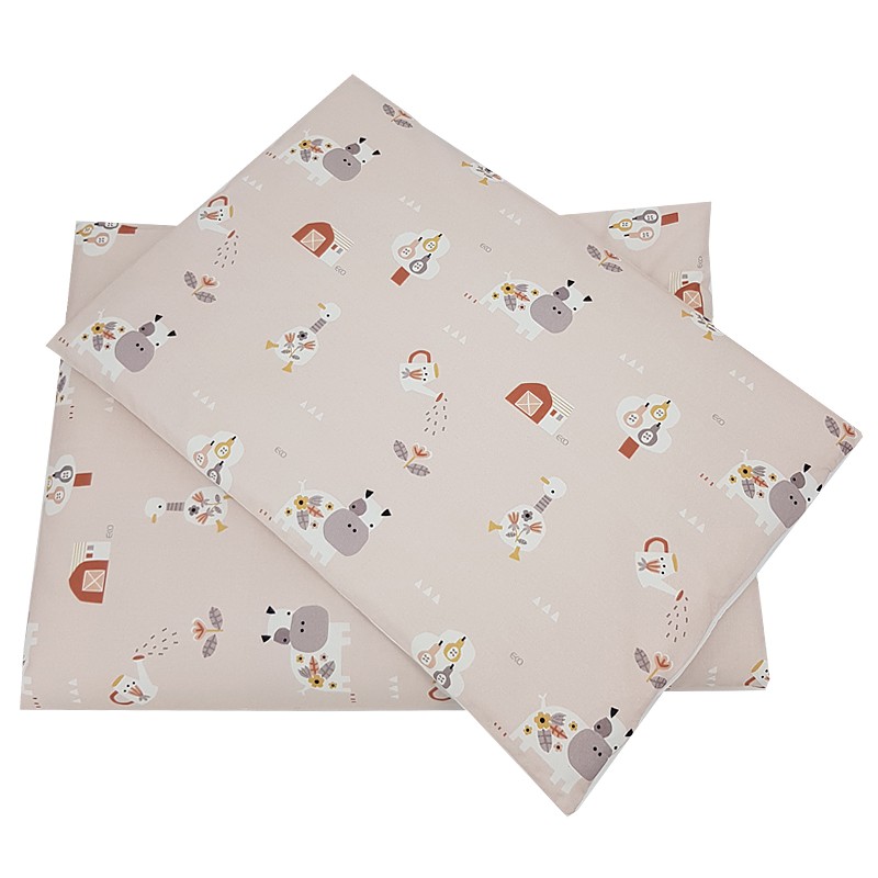 Printed cotton cot bedding set 135x100 cm MY FARM Printed cotton cot bedding set 135x100 cm MY FARM