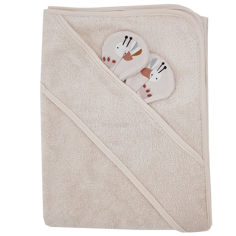 Serviette de bain en bambou BEES/BEIGE Serviette de bain en bambou BEES/BEIGE