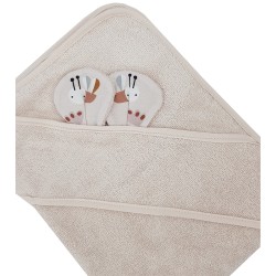 Serviette de bain en bambou BEES/BEIGE Serviette de bain en bambou BEES/BEIGE