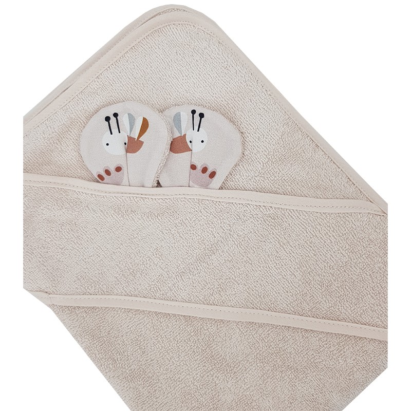 Serviette de bain en bambou BEES/BEIGE Serviette de bain en bambou BEES/BEIGE