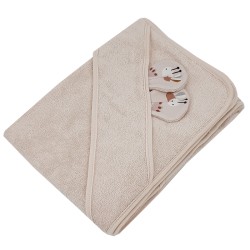Serviette de bain en bambou BEES/BEIGE Serviette de bain en bambou BEES/BEIGE