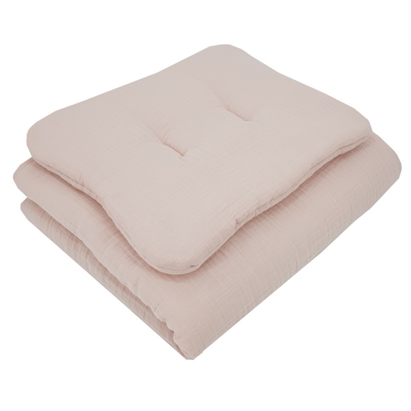 Parure de lit en mousseline ROSE PINK Parure de lit en mousseline ROSE PINK