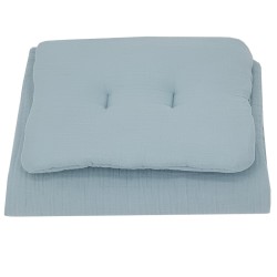 Muslin cot bedding  set BLUE