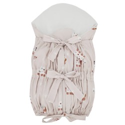 Printed Cotton Swaddle Blanket with Coconut BEES Printed Cotton Swaddle Blanket with Coconut BEES
